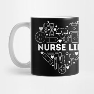 Nurse Life Heart Shape Nursing Week RN LPN CNA Healthcare Mug